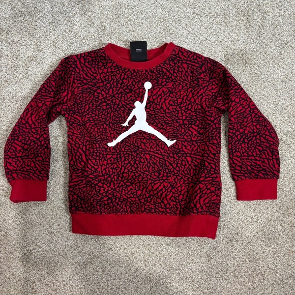 Jordan Jumpman Logo Boys Toddlers 24 months Red Print Pullover Sweatshirt - Picture 1 of 7
